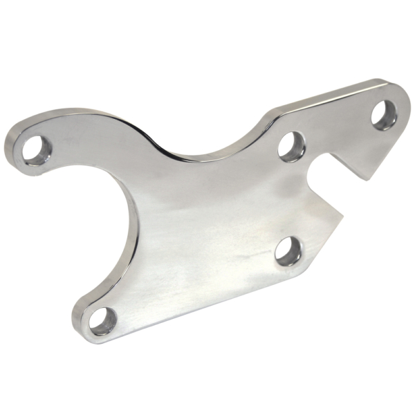 So. Cal. Classic VW Parts EMPI Polished Aluminum Remote Oil Filter Adapter Mounting Bracket, Inward Facing Exhaust Flange