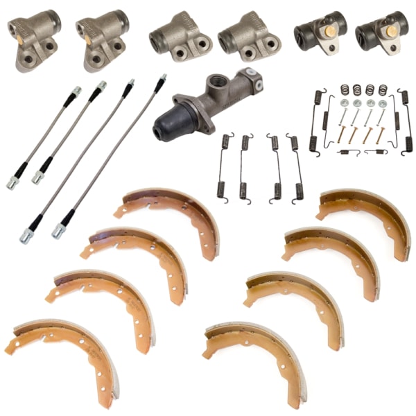 So. Cal. Classic VW Parts Brake Rebuild Kit with Stainless Steel Hoses, fits ’64-’66 Bus