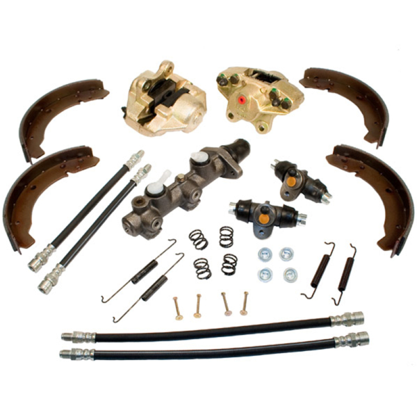 So. Cal. Classic VW Parts Brake Rebuild Kit, Front Disc Brakes with Rubber Hoses, fits ’69-’74 Ghia