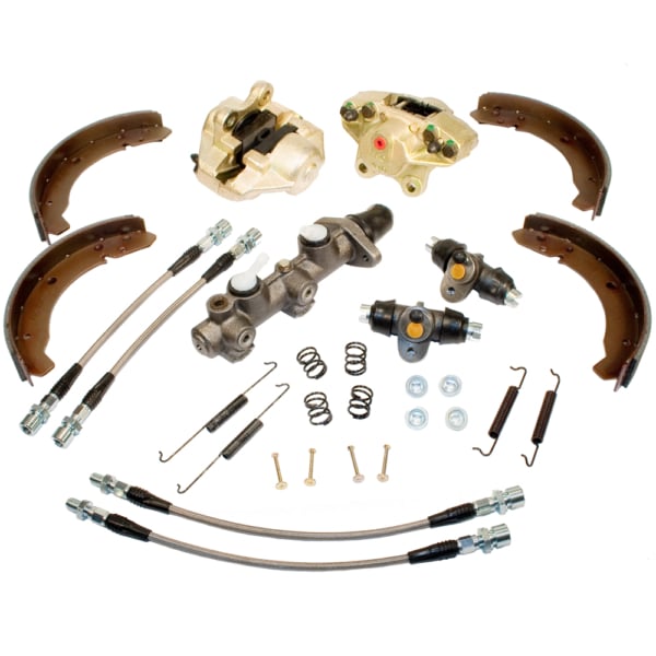 So. Cal. Classic VW Parts Brake Rebuild Kit, Front Disc Brakes with Stainless Steel Hoses, fits Swing Axle ’67-’68 Ghia