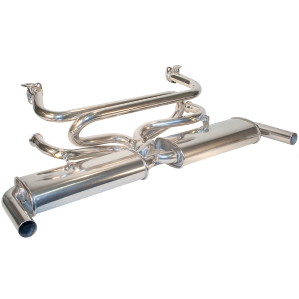 So. Cal. Classic VW Parts Tri-Mil Polished Ceramic Coated Dual Quiet-Pak Exhaust System