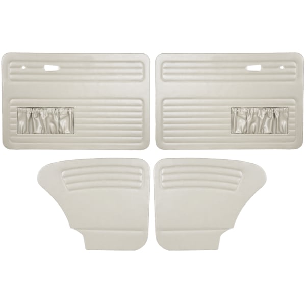 So. Cal. Classic VW Parts TMI Door Panels, Off-White Vinyl with Pockets, fits ’67-’77 Bug & Super Beetle