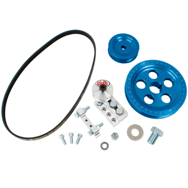 So. Cal. Classic VW Parts SCAT Blue Anodized Pulley Kit, Serpentine Belt System