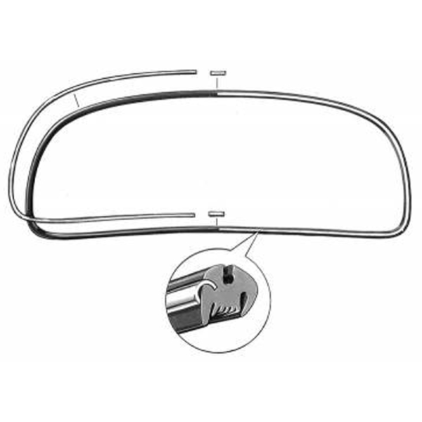 So. Cal. Classic VW Parts Windshield Molding with Clips, fits '58-'64 Convertible Bug