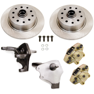 So. Cal. Classic VW Parts Front Disc Brake Kit, Drop Spindles, 5-Lug Dual Pattern - 5 x 4-3/4" & 5 x 4-1/2", fits ’66-’77 Bug & Ghia