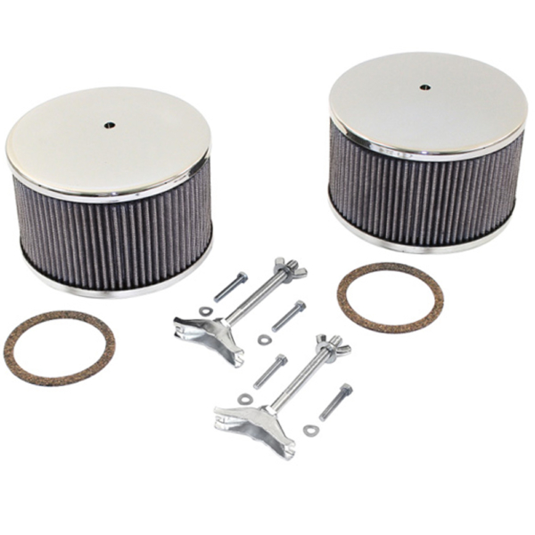 So. Cal. Classic VW Parts EMPI Chrome Air Cleaner Assembly, 3-1/2" Tall, fits Kadron Carburetors