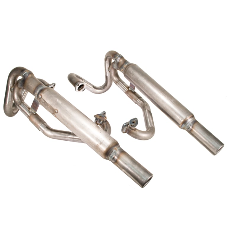 TriMil Bazookas Exhaust System with Round Tips & Heat Risers, Raw