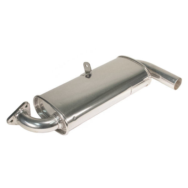 So. Cal. Classic VW Parts Tri-Mil Single Quiet-Pak Muffler, fits Standard Header, Polished Ceramic Coated