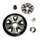 So. Cal. Classic VW Parts 911 Fuchs Design Pulley Kit, Standard Dia., Black & Silver