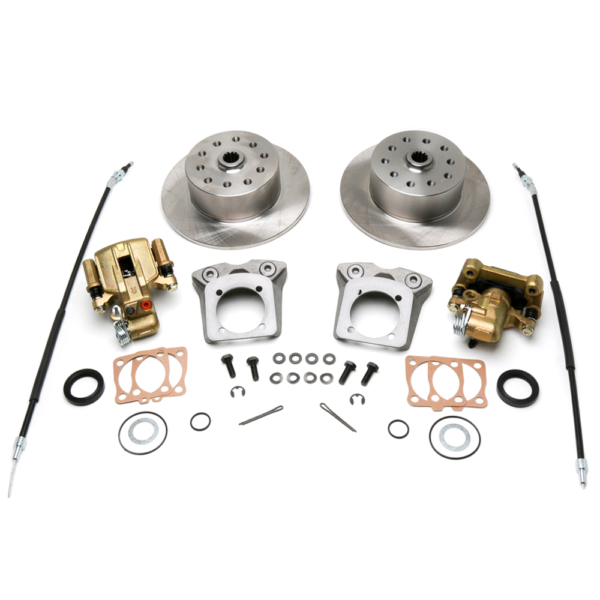 So. Cal. Classic VW Parts Rear Disc Brake Kit with e-Brake, 5-Lug Dual Pattern - 5 x 4-3/4" & 5 x 4-1/2", fits ’58-’67 Bug & Ghia