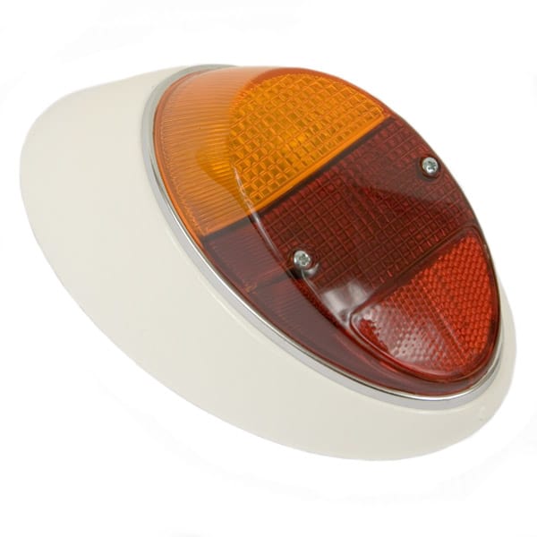 So. Cal. Classic VW Parts Euro-Spec Tail Light Assembly with Red & Amber Lens, fits ’62-’67 Bug Left Side