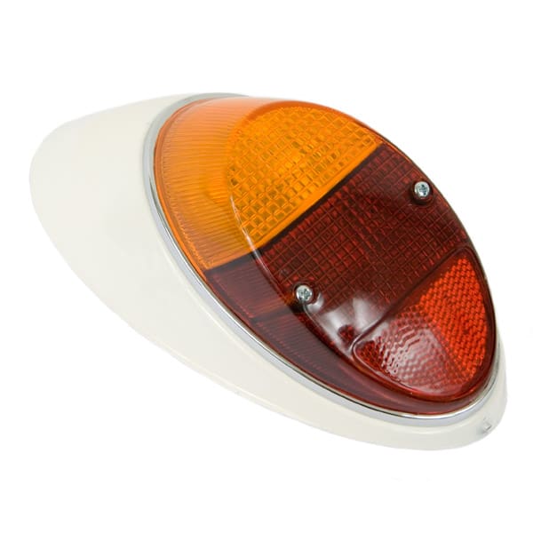 So. Cal. Classic VW Parts Euro-Spec Tail Light Assembly with Red & Amber Lens, fits ’62-’67 Bug Right Side