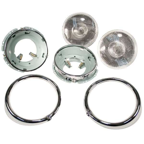 So. Cal. Classic VW Parts Headlight Kit, H4 60/55W Bulbs, fits '67-'79 Bug & Super Beetle