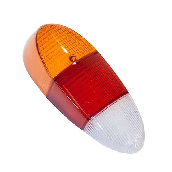 So. Cal. Classic VW Parts Tail Light Lens, Euro-Spec Amber & Red, fits '70-'71 Ghia