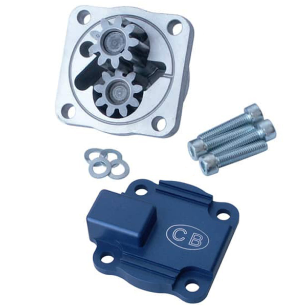 So. Cal. Classic VW Parts CB Performance Maxi 30 Full Flow 30mm Oil Pump, 3/8″ Outlet with Blue Anodized Billet Cover