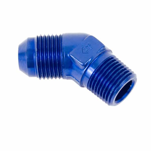 So. Cal. Classic VW Parts -8 AN Male to 3/8" NPT Male 45º Fitting, Blue