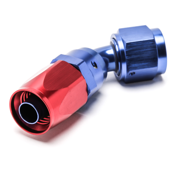 So. Cal. Classic VW Parts -8 AN 45º Hose End, Swivel, Blue & Red