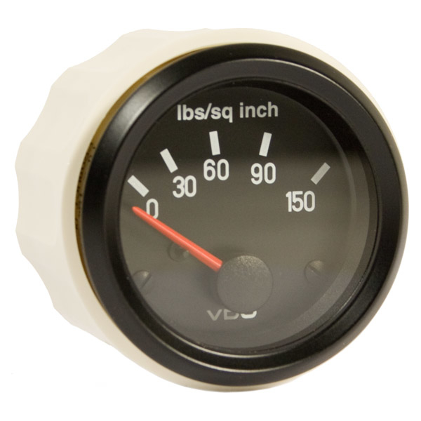 So. Cal. Classic VW Parts VDO Electrical Oil Pressure Gauge, 0-150 psi, 2-1/16" Cockpit Series