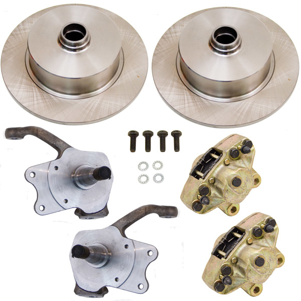 So. Cal. Classic VW Parts Front Disc Brake Kit With Stock Disc Spindles, Blank Pattern Rotors, fits ’66-’77 Bug & Ghia