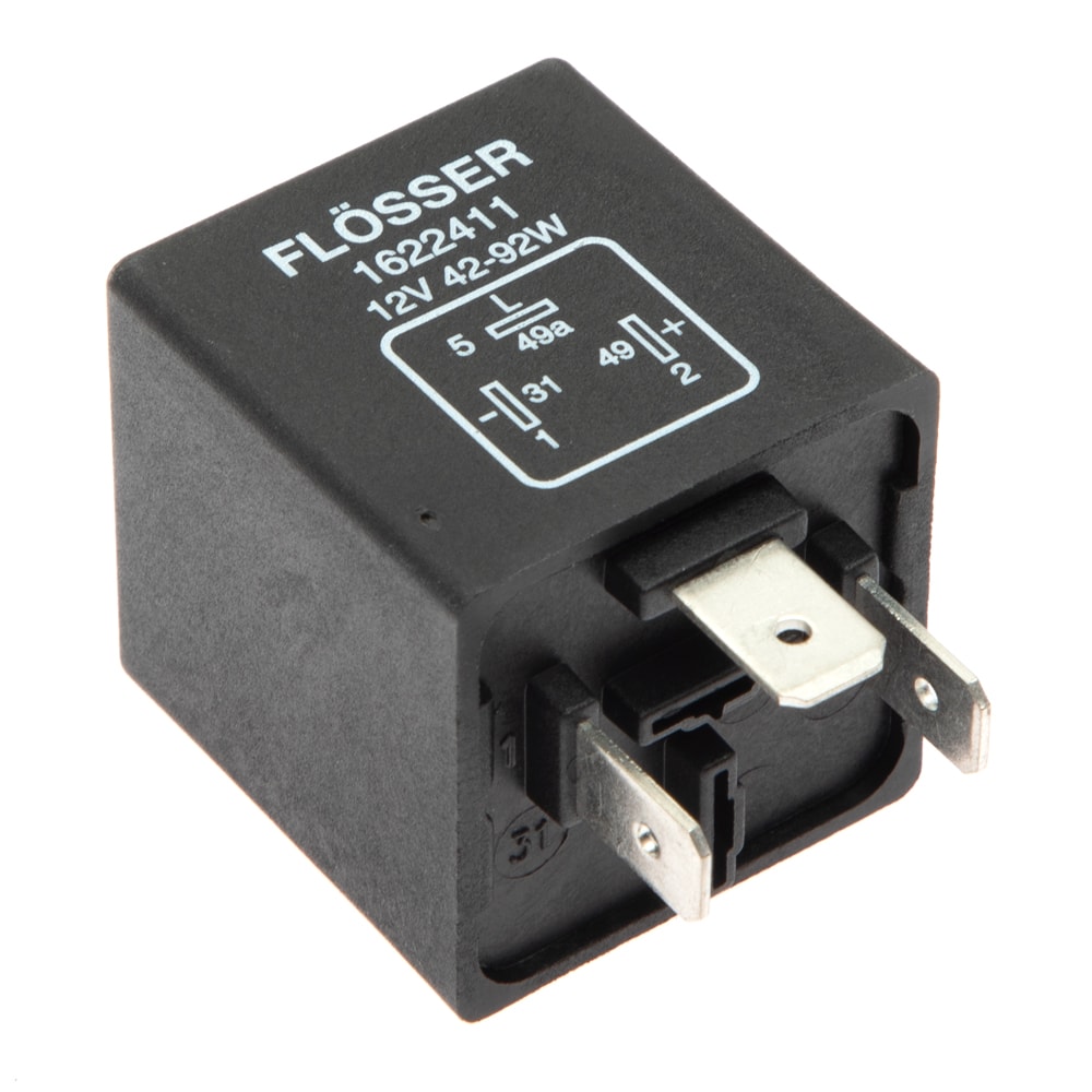 Flösser 12 Volt Flasher Relay, Three Pin, Fits '71 & Up Flösser 12 Volt Flasher Relay, Three Pin, Fits '71 & Up