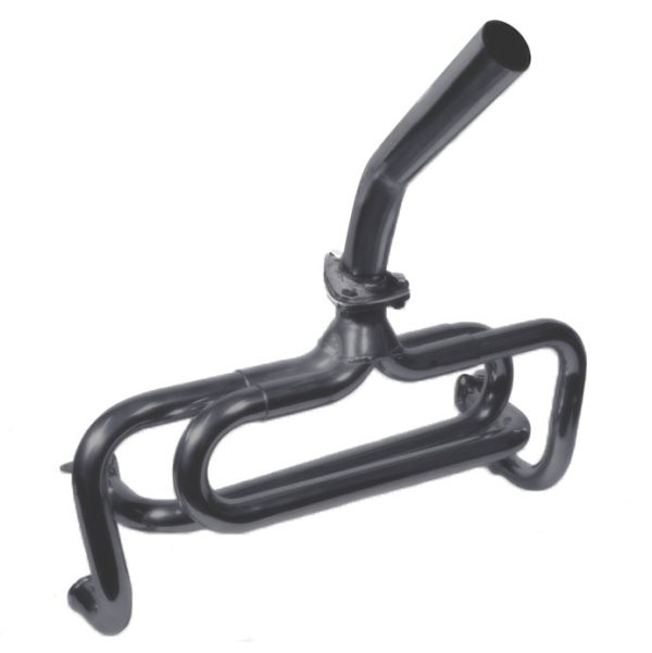 Tri-Mil Bobtail Exhaust System, 1-1/2″ Heater Box Header with Stinger, Satin Black Ceramic Coated