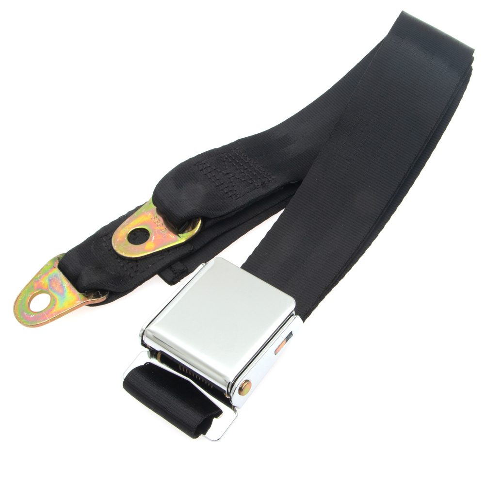 Lap Seat Belt, Chrome Flat Buckle & Black Webbing | Latest Rage LAP-FBK ...