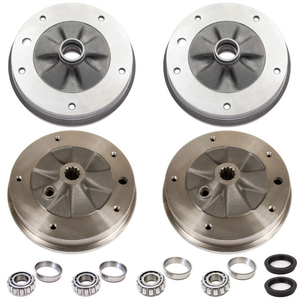 So. Cal. Classic VW Parts Brake Drum Kit with Wide 5-Lug VW Pattern - 5 x 205mm Italian Drums, fits '66-'67 Bug & '66 Ghia