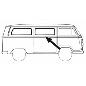 So. Cal. Classic VW Parts Center Window Rubber Seal without Vent Wing, fits Bus '68-'79