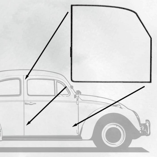So. Cal. VW - Door Seal, Passenger Side, German, fits 1950-1966 Beetle