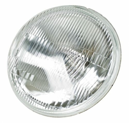 So. Cal. Imports Classic VW Parts - Headlight, H4 Flat Faced Fluted, 12 volt