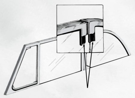 So. Cal. Classic VW Parts - Seals Between the Glass and Convertible Chrome Frame, Fits 1953-1979 Bug and Super Beetle