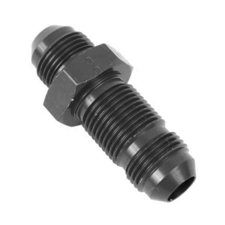 So. Cal. Classic VW Parts - -8 AN Male to -8 AN Male Straight Bulkhead Fitting, Black