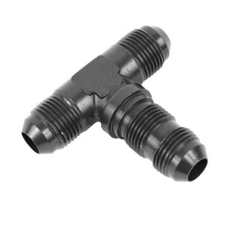 So. Cal. Classic VW Parts - -8 AN Male to -8 AN Male Tee Bulkhead Fitting, Black