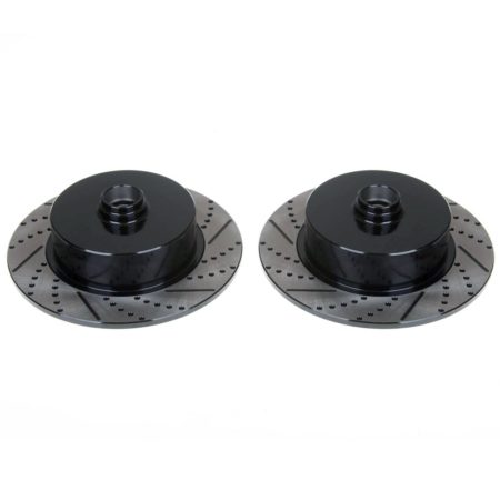 So. Cal. Classic VW Parts - Front Rotors, Left and Right, Ball Joint Style, Drilled, Slotted, and Coated, Blank Face, fits 1950-1979 Bug, Ghia, Super Beetle, Thing, and Type 3