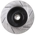 So. Cal. Classic VW Parts - Front Rotors, Left and Right, Ball Joint Style, Drilled, Slotted, and Coated, Blank Face, fits 1950-1979 Bug, Ghia, Super Beetle, Thing, and Type 3