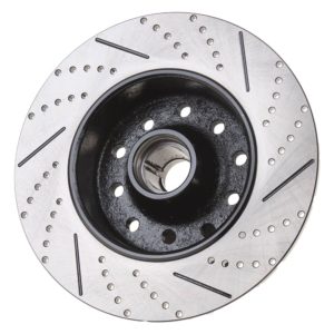 So. Cal. Classic VW Parts - Front Rotors, Left and Right, Ball Joint Style, Drilled, Slotted and Coated, 5 x 4.5” Ford and 5 X 4.75” Chevy, Fits 1950-1979 Bug, Ghia, Super Beetle, Thing and Type 3