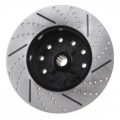 So. Cal. Classic VW Parts - Rear Brake Rotor, Drilled, Slotted and coated, Long Spline, Chevy 5 x 4 ¾ and Ford 5 x 4 ½ , Fits 1968-1979 Bug, Ghia, Super Beetle, Thing and Type 3