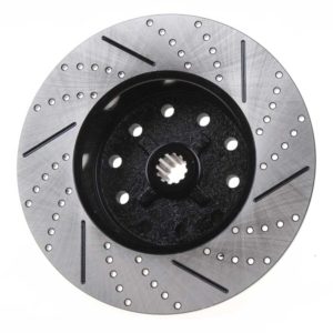 So. Cal. Classic VW Parts - Rear Brake Rotor, Drilled, Slotted and coated, Long Spline, Chevy 5 x 4 ¾ and Ford 5 x 4 ½ , Fits 1968-1979 Bug, Ghia, Super Beetle, Thing and Type 3
