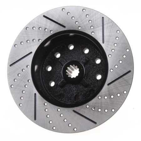 So. Cal. Classic VW Parts - Rear Brake Rotor, Drilled, Slotted and coated, Long Spline, Chevy 5 x 4 ¾ and Ford 5 x 4 ½ , Fits 1968-1979 Bug, Ghia, Super Beetle, Thing and Type 3