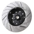 So. Cal. Classic VW Parts - Rear Brake Rotor, Drilled, Slotted and coated, Short Spline, Chevy 5 x 4 ¾ and Ford 5 x 4 ½ , Fits 1956-1967 Bug, Ghia