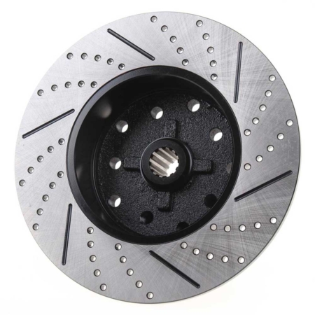 So. Cal. Classic VW Parts - Rear Brake Rotor, Drilled, Slotted and coated, Long Spline, 5 x 112mm BMW and 5 x 130mm Porsche , Fits 68-79 Bug, Ghia, Super Beetle, Thing and Type 3