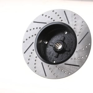 So. Cal. Classic VW Parts - Rear Brake Rotor, Drilled, Slotted and coated, Short Spline, 4 x 130mm, Fits 56-67 Bug, Ghia