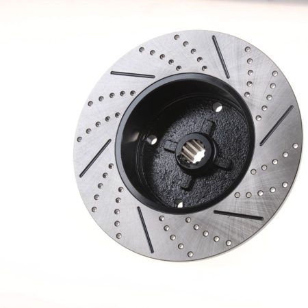 So. Cal. Classic VW Parts - Rear Brake Rotor, Drilled, Slotted and coated, Short Spline, 4 x 130mm, Fits 56-67 Bug, Ghia