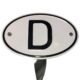 So. Cal. Classic VW Parts - “D” Sign with Stainless Steel Mounting Bracket for Rear Bumber, Fits 1950-1971 Bug and Ghia