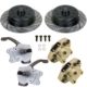 So. Cal. Classic VW Parts - Front Disc Brake Kit With Stock Disc Spindles, Double Drilled, Slotted and Electrostatically Coated, Porsche 5 x 130mm and Bus 5 x 112mm, fits 1966-1977 Bug & Ghia