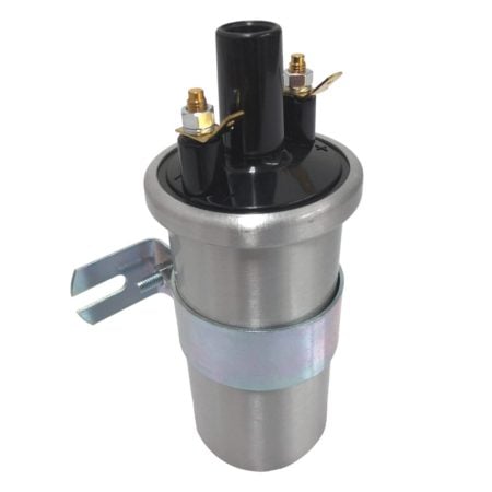 So. Cal. Classic VW Parts - 6-volt Ignition Coil with Bracket, Silver, Fits 1966 and older Bug, Ghia, Bus and Type 3