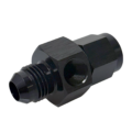 So. Cal. Classic VW Parts - 6 AN Male to -6 AN Female Straight Adapter with 1/8″ NPT Gauge Port, Black